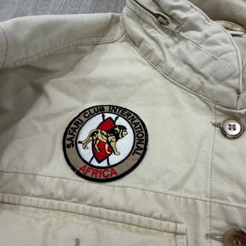 Vintage Cabelas Chore Coat Women's Large Beige Barn Utility y2k Safari Club - Picture 4 of 11